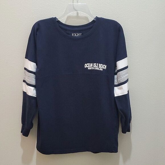 EXIST OCEAN ISLE BEACH NORTH CAROLINA LONG SLEEVE SHIRT, Sz S (Junior), BLUE - Picture 5 of 10